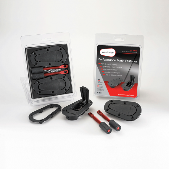 AeroCatch&reg;, Musta, P&auml;&auml;lt&auml; asennettava, ei lukkoa.